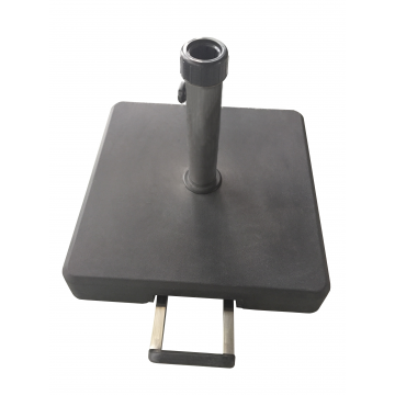 Pied de parasol en béton carré noir 48x48x8cm