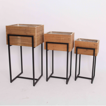 Pot en vieux bois 65 x 35 x 28 cm