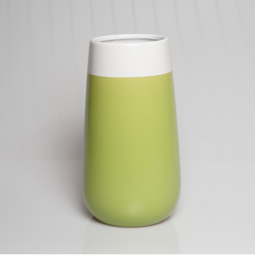 Vase céramique bi-colore vert