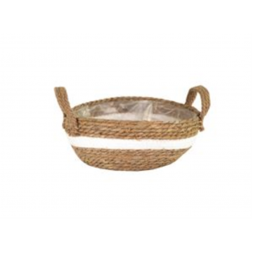 ALBA panier ovale avec bordure blanche / D27 x H12