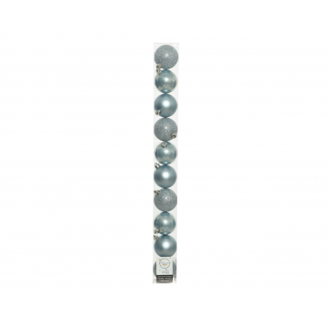 Boules incassables avec attaches argentées, diam. 6 cm