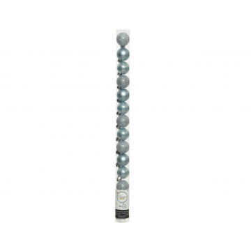Boules incassables avec attaches argentées, diam. 3 cm