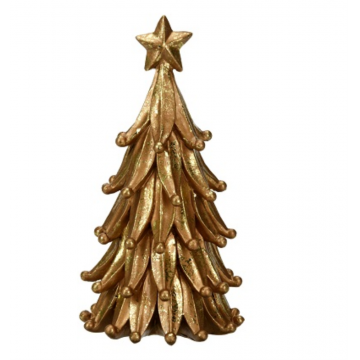 Sapin de Noël doré, hauteur 21cm