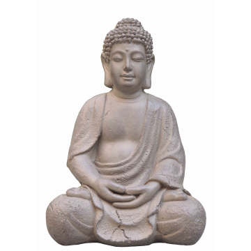 Bouddha en fibre assis brun 30x24x41 cm