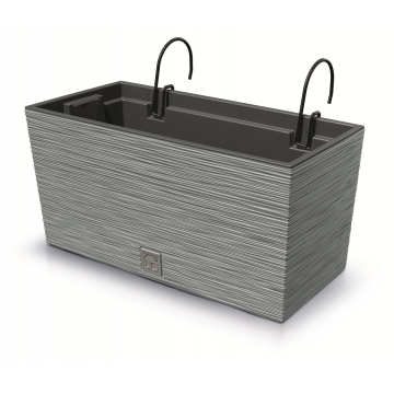 Jardinière en plastique ´FURU´ avec supports en métal, 40 x 18 x H20, gris