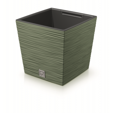 Pot carré en plastique ´FURU´, 24 x H23, vert