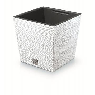 Pot carré en plastique ´FURU´, 24 x H23, blanc