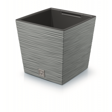 Pot carré en plastique ´FURU´, 24 x H23, gris