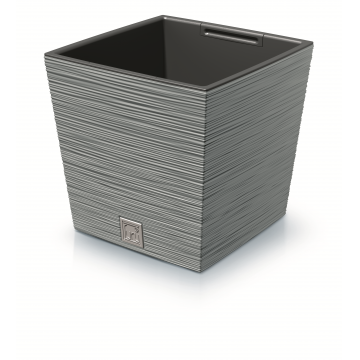 Pot carré en plastique ´FURU´, 30 x H29, gris