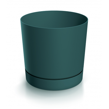 Pot en plastique ´TUBO P´ avec soucoupe intégrée, D11 x H11, bleu