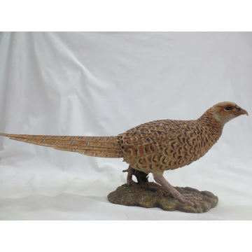 Faisan femelle en polyrésine, 63x17x25.5cm