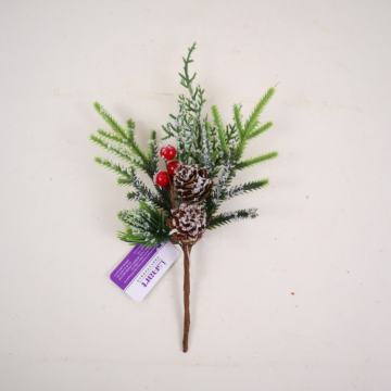 Branche de sapin artificiel avec pives, L23cm