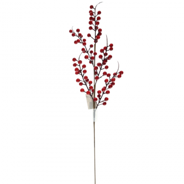 Branche artificiel avec baies rouges, L60cm
