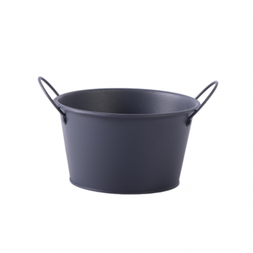 Coupe en zinc anthracite, D17 x H10 cm     