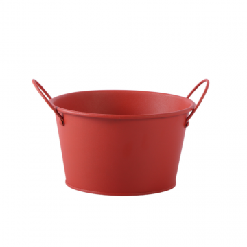 Coupe en zinc rouge, D21 x H12.5 cm