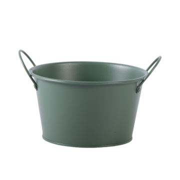 Coupe en zinc vert, D21 x H12.5 cm