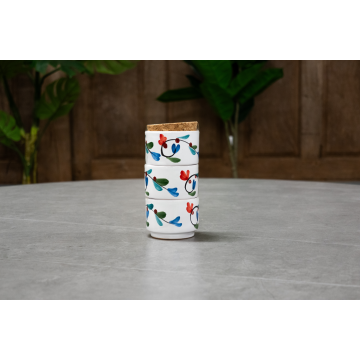 Set de 3 mini bols en céramique avec couvercle