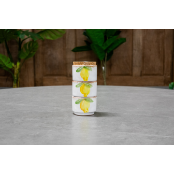 Set de 3 mini bols en céramique avec couvercle