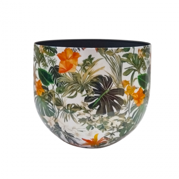 Pot en métal, motif Hawaii, D23 x H21