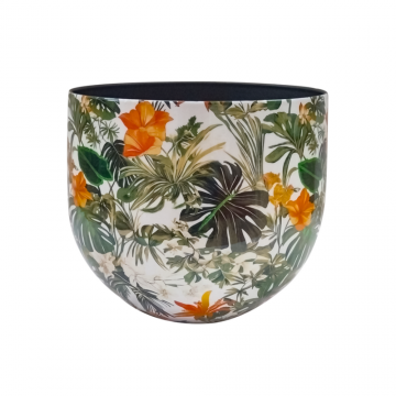 Pot en métal, motif Hawaii, D20 x H16