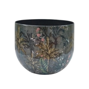 Pot en métal, motif jungle, D33 x H28