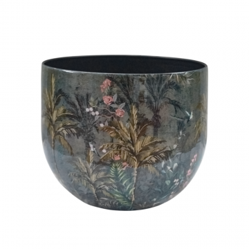 Pot en métal, motif jungle, D27 x H24