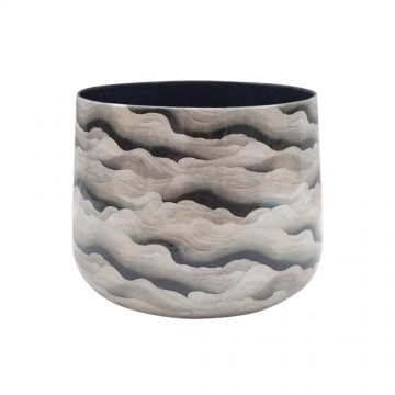 Pot en métal, motif Yamato, D9 x H8