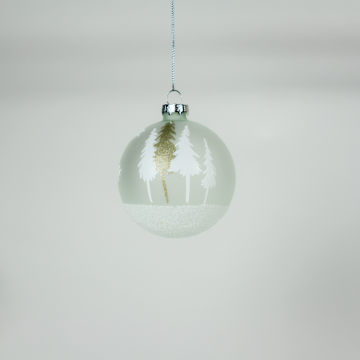 Boules en verre effet givré, set de 4 pces, D8cm