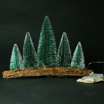 Assortiment 5 sapins lumineux 40x6x30cm, 30 LED