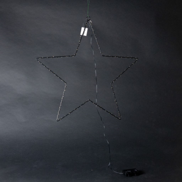 Etoile métallique noire lumineuse, D57cm, 180 LED avec timer