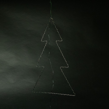 Sapin métallique noir lumieux, 30x45cm, 150 LED avec timer