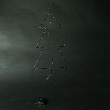 Sapin métallique noir lumieux, 40x65cm, 180 LED avec timer