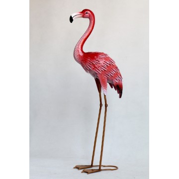 Flamant rose en métal
