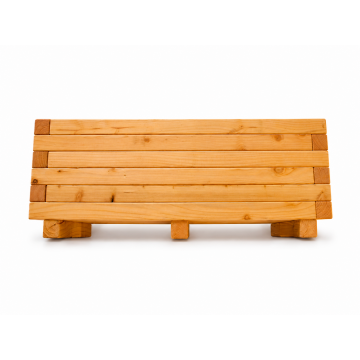 Bac Carré mélèze huilé 80x40xH.31.5 FSC 100% / 6 madriers : 4.5x4.5 cm