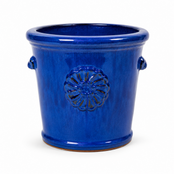 Vase céramique bleu noir 25X24 cm