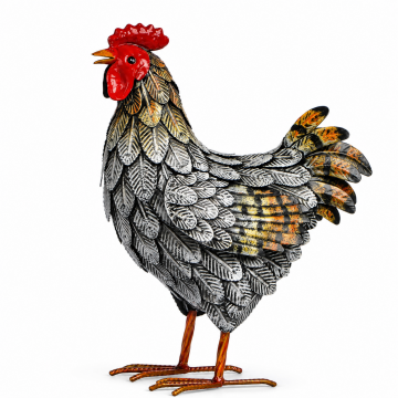 Poule en métal 