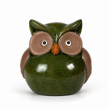 Hibou en céramique, L18 x H18cm