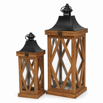 Lanterne en bois, 12x12x36