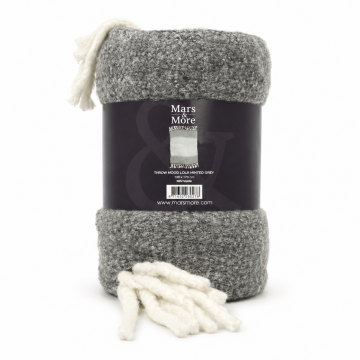 Plaid aspect laine gris 