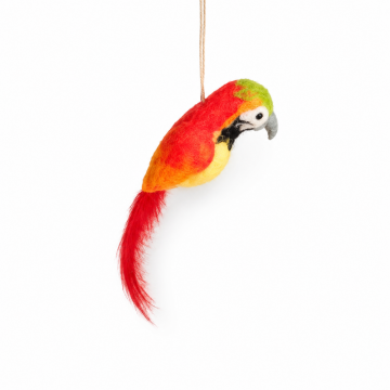 oiseau suspendu en laine cuite, 5x6x18cm