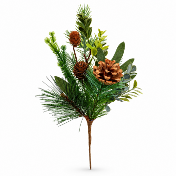 Branche de sapin artificielle avec pives, L30cm