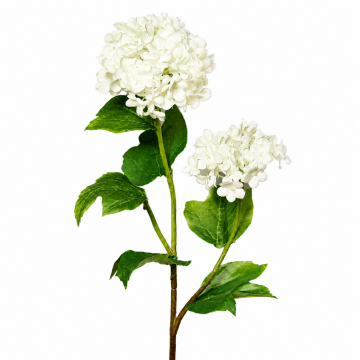 Viburnum artficiel avec 2 ombelles / 48 cm / Crème