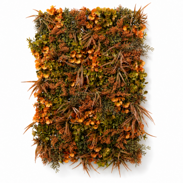 Tableau végétal artificiel, 75x50cm, orange-brun