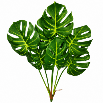 Branche artificielles de Monstera verte avec 7 feuilles