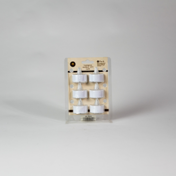 Set de six bougies LED, format bougies à réchaud