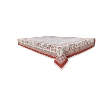 Nappe rouge en tissu, dimmensions 150 x 250cm