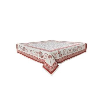 Nappe rouge en tissu, dimmensions 150 x 150cm