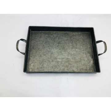 Plateau service rectangle Dim. 27x16cm / Métal noir