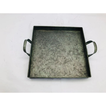 Plateau service carré Dim. 19x19cm / Métal noir