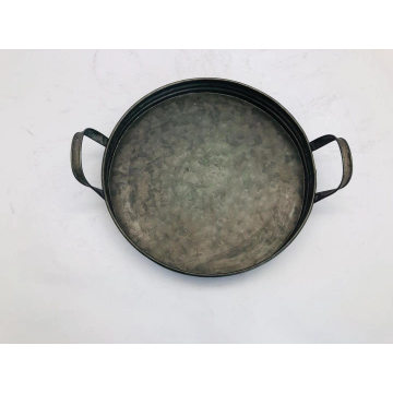 Plateau service rond Dia. 24cm / Métal noir